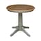 International Concepts Round 30 in Rd Top Pedestal Table, 2 Emily Chairs, Hickory/Stone, 30 in W, 30 in L, 29.9 in H, Wood K41-30RT-27B-C617P - alternate 2
